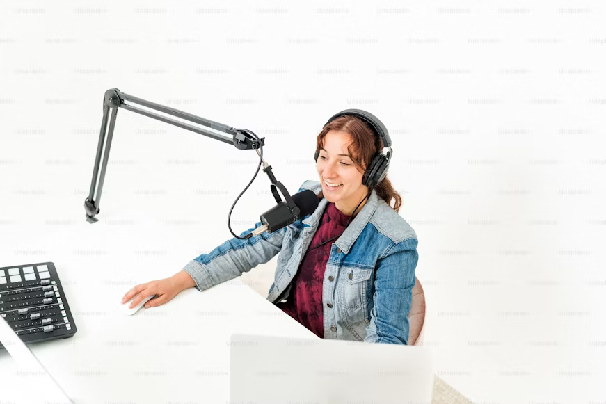 The header image features a lively podcasting scene with a person using professional audio equipment, highlighting PodConnect's dedication to real-time transcription, podcast discovery, and seamless user experience. It symbolizes the platform's core functionality and user-centric design.