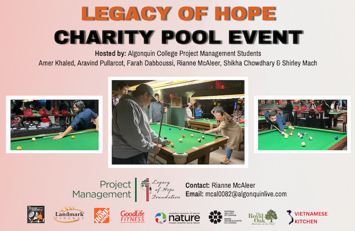 The Legacy of Hope charity pool event.