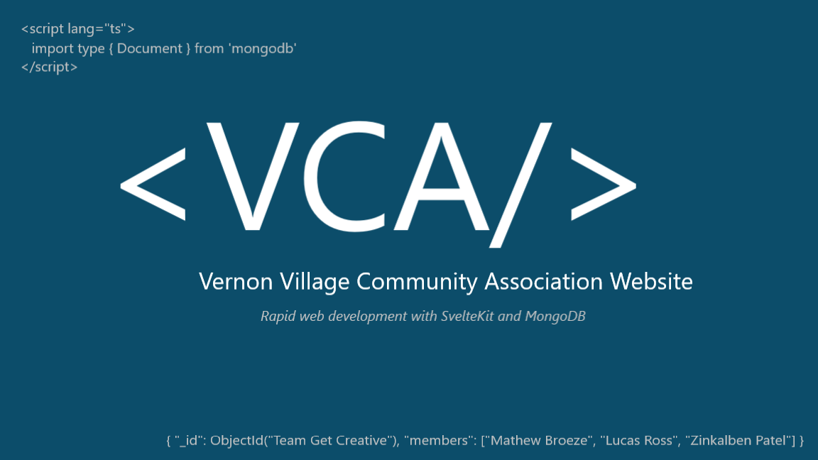 VCA Website Poster
