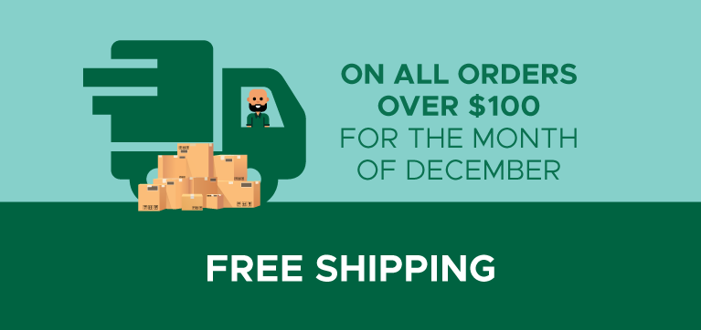  A promotional banner on the right side of the image announces "Free Shipping December 1 to 31 for Connections: The Campus Store. It states, "Place an order online from Connections: The Campus Store between December 1 to December 31 to receive free shipping within Canada. Minimum order of $100 before tax to qualify." The Connections: The Campus Store logo and an icon of a delivery truck are also displayed.