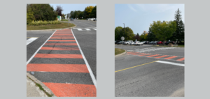 two crosswalks at the Ottawa campus painted orange for TRC