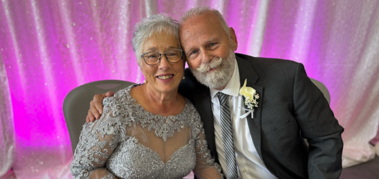 Algonquin College alumni Diane and Mark pictured on their wedding day, May 11, 2024. 