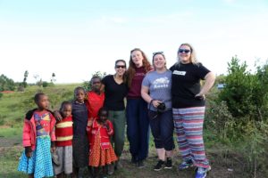 Volunteers with kids in Kenya