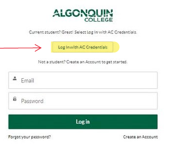 Log in with AC Credentials