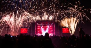 fireworks above a stage