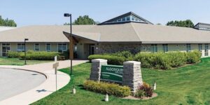 Algonquin College Perth Campus sign and main building