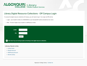 Library Remote Access Screen