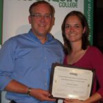 Museum studies student receiving an award