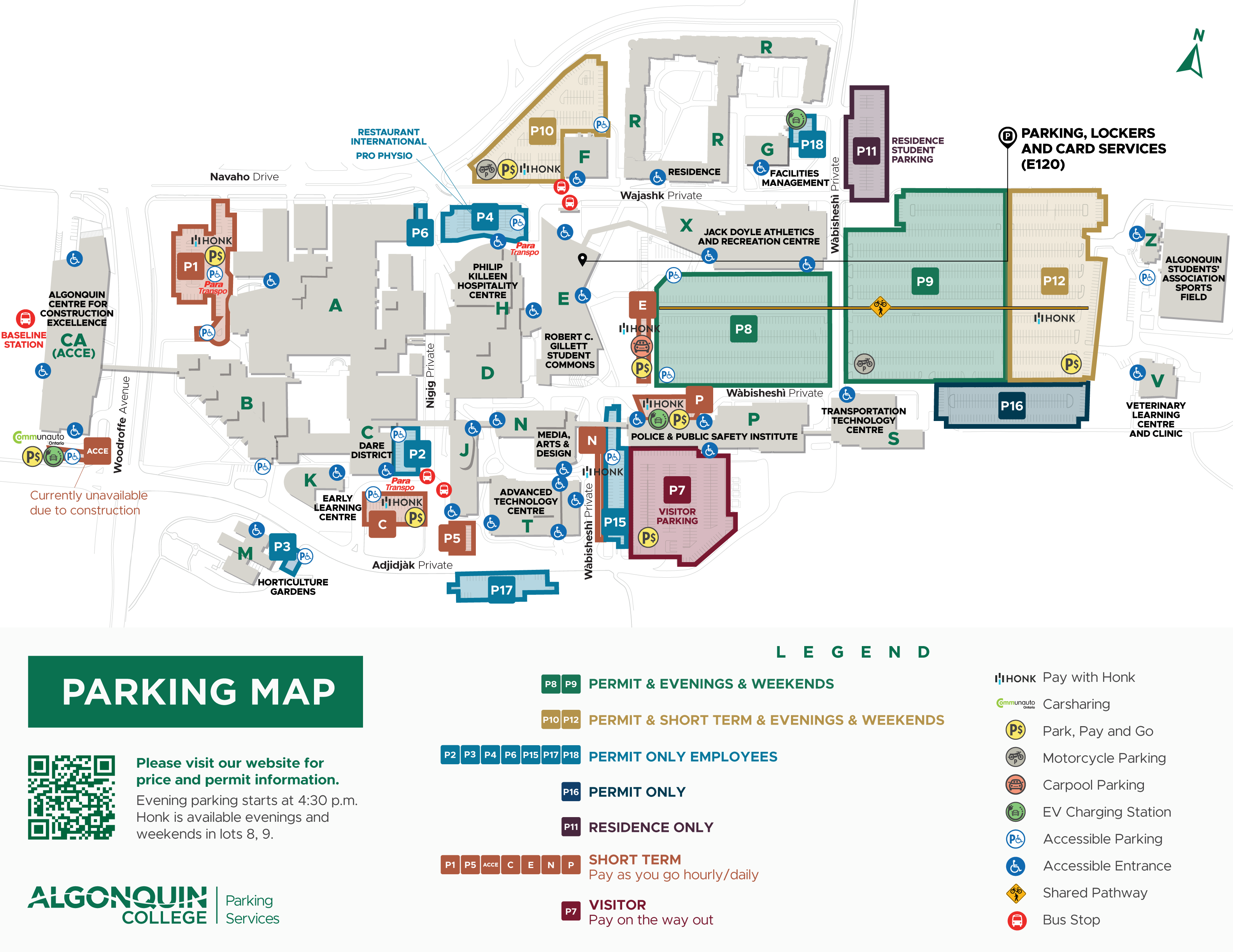 Parking Map - Algonquin College Ottawa Campus 2024-25