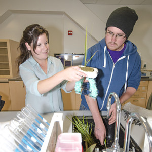 Environmental Technician students working in their science lab