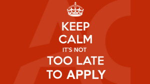 A rad banner that says It's Not Too Late to Apply - Algonquin College