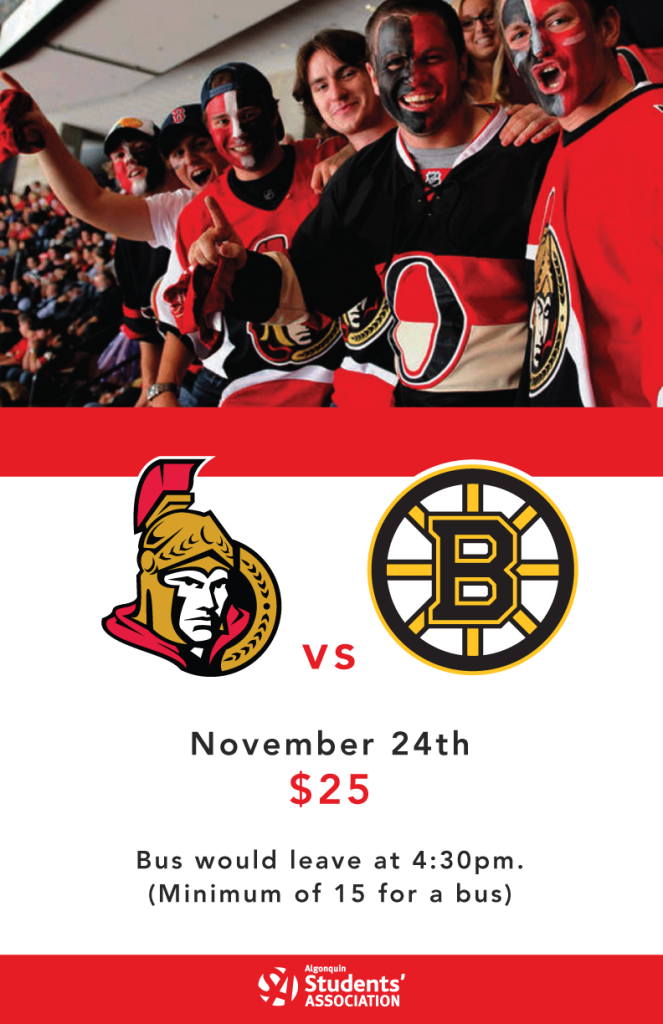 Ottawa Sens vs. Boston Bruins, Algonquin College, Pembroke Campus