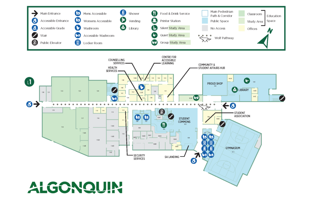 Image of Pembroke Campus Map, Level 1