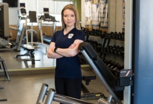 female in gym