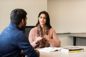 two students having a discussion