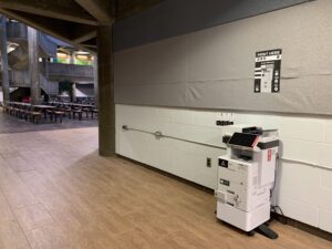 An image of a Ricoh multi function printer located in first floor of B building in the Rotunda near The Portable Feast.