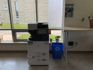 An image of a Ricoh multi function printer located at the Perth campus located in the cafeteria, room 128.