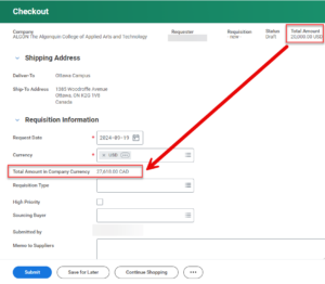 New Checkout Field total amount in company currency