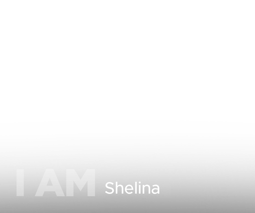 I AM Shelina text overlay